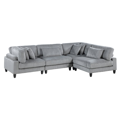 Homelegance Sectional Sofa Gray Fabric 9688GY-42CR2AC