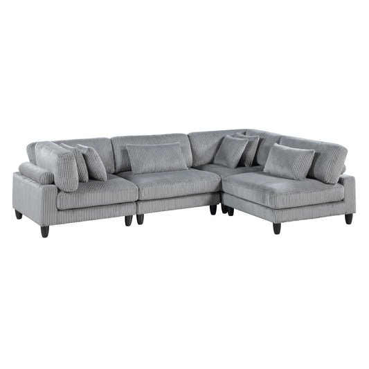 Homelegance Sectional Sofa Gray Fabric 9688GY-42CR2AC