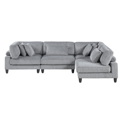 Homelegance Sectional Sofa Gray Fabric 9688GY-42CR2AC