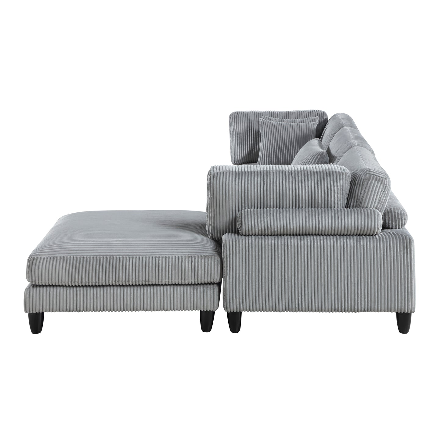 Homelegance 4-Piece Modular Sectional Sofa in Gray with Ottoman 9688GY-42CRACOT