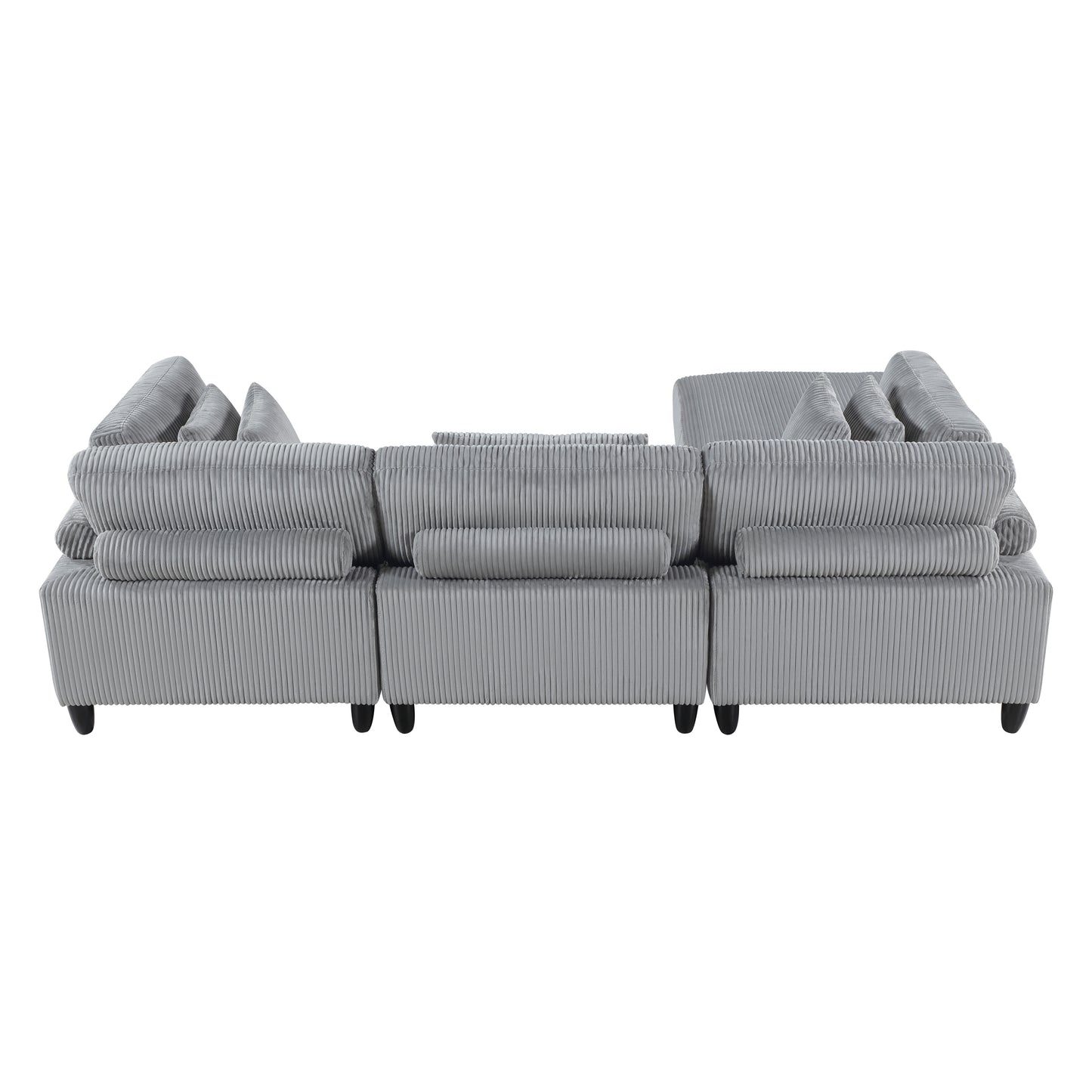Homelegance 4-Piece Modular Sectional Sofa in Gray with Ottoman 9688GY-42CRACOT
