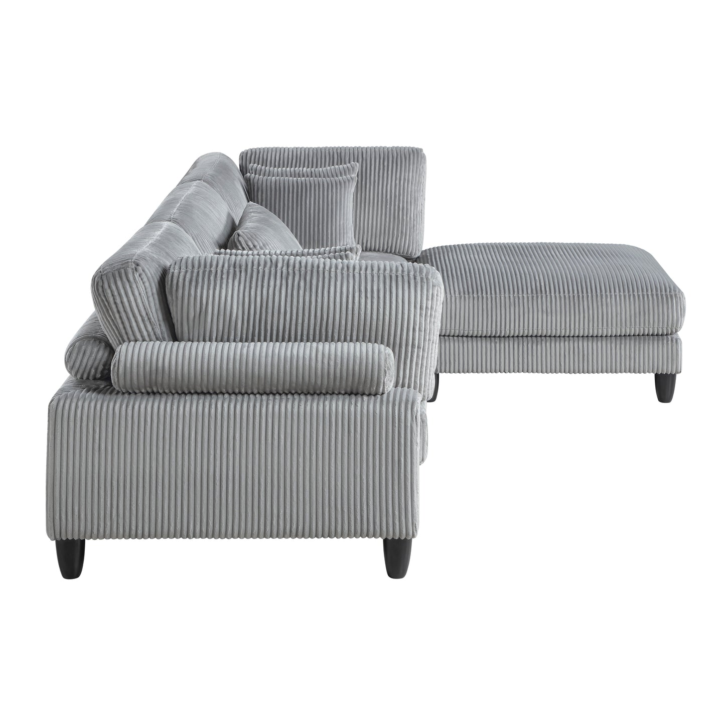 Homelegance 4-Piece Modular Sectional Sofa in Gray with Ottoman 9688GY-42CRACOT