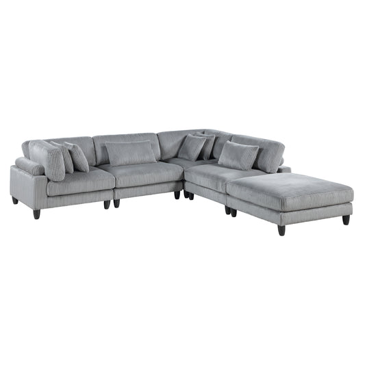 Homelegance Sectional Sofa Gray Fabric 9688GY-52CR2ACOT