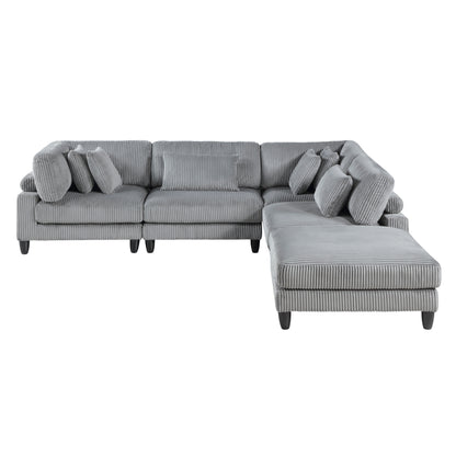Homelegance Sectional Sofa Gray Fabric 9688GY-52CR2ACOT