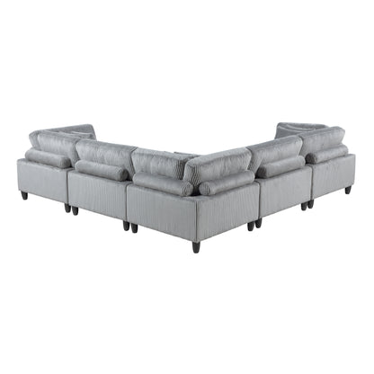 Homelegance Sectional Sofa Gray Fabric 9688GY-53CR2AC
