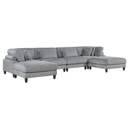Homelegance Sectional Sofa Gray Fabric Modern Design 9688GY-62CR2AC2OT