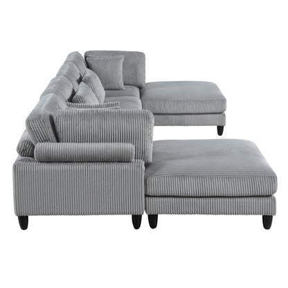 Homelegance Sectional Sofa Gray Fabric Modern Design 9688GY-62CR2AC2OT