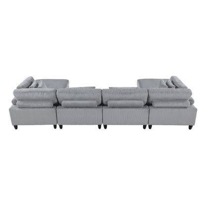 Homelegance Sectional Sofa Gray Fabric Modern Design 9688GY-62CR2AC2OT