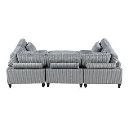 Homelegance Sectional Sofa Gray Fabric Modern Design 9688GY-62CR3ACOT