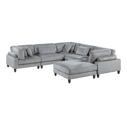 Homelegance Sectional Sofa Gray Fabric 9688GY-63CR2ACOT