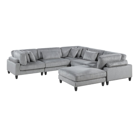 Homelegance Sectional Sofa Gray Fabric 9688GY-63CR2ACOT