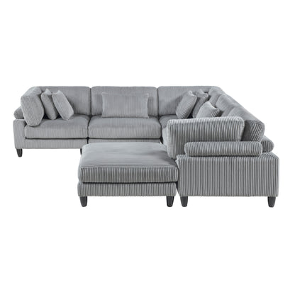 Homelegance Sectional Sofa Gray Fabric 9688GY-63CR2ACOT