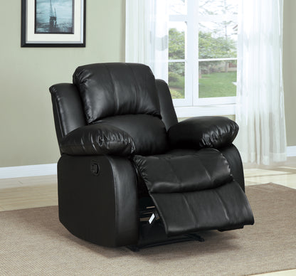 Homelegance Cranley Reclining Chair in Black Faux Leather 9700BLK-1