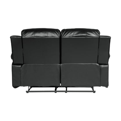 Homelegance Cranley Loveseat Reclining in Black Faux Leather 9700BLK-2
