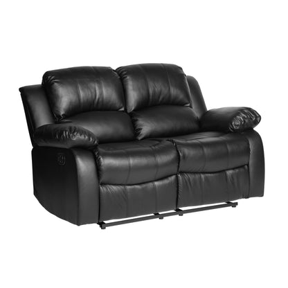 Homelegance Cranley Loveseat Reclining in Black Faux Leather 9700BLK-2