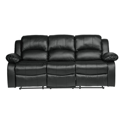 Homelegance Cranley Sectional Sofa Black Faux Leather Double Recliner 9700BLK-3