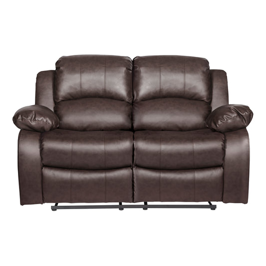 Homelegance Cranley Loveseat Reclining in Brown Faux Leather 9700BRW-2