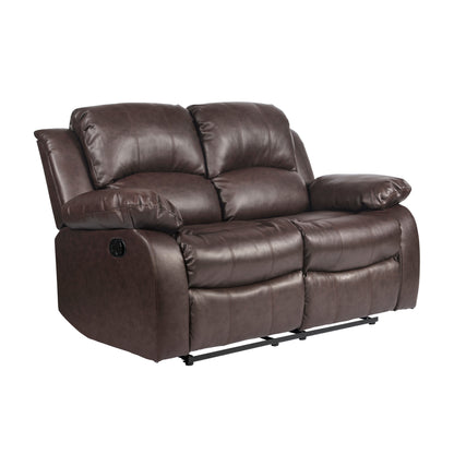 Homelegance Cranley Loveseat Reclining in Brown Faux Leather 9700BRW-2