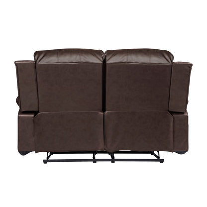Homelegance Cranley Loveseat Reclining in Brown Faux Leather 9700BRW-2
