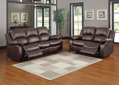 Homelegance Cranley Brown Faux Leather Double Reclining Sectional Sofa 9700BRW-3