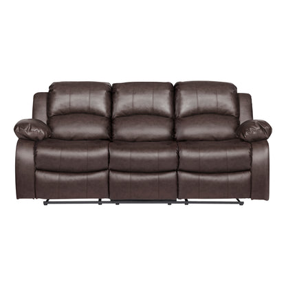 Homelegance Cranley Brown Faux Leather Double Reclining Sectional Sofa 9700BRW-3