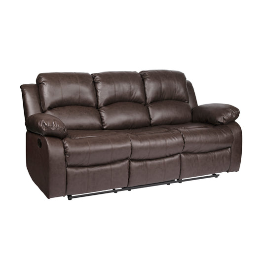 Homelegance Cranley Brown Faux Leather Double Reclining Sectional Sofa 9700BRW-3