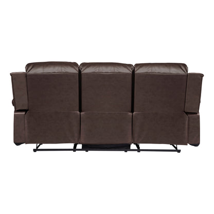 Homelegance Cranley Brown Faux Leather Double Reclining Sectional Sofa 9700BRW-3