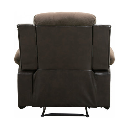Homelegance Cranley Reclining Chair in Chocolate Textured Microfiber 9700FCP-1