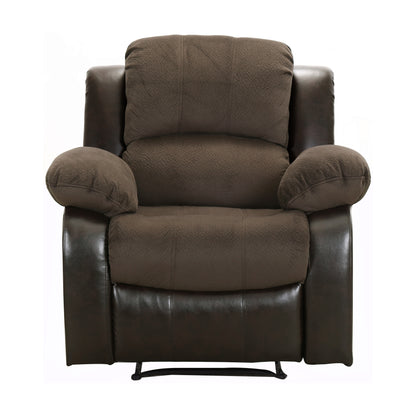 Homelegance Cranley Reclining Chair in Chocolate Textured Microfiber 9700FCP-1