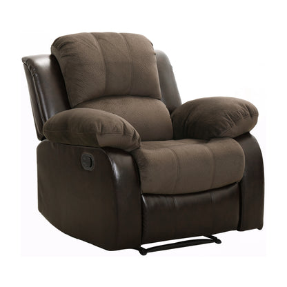 Homelegance Cranley Reclining Chair in Chocolate Textured Microfiber 9700FCP-1
