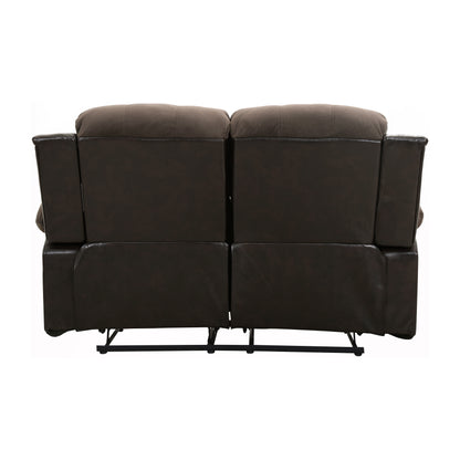 Homelegance Cranley Loveseat Reclining in Chocolate Textured Microfiber 9700FCP-2