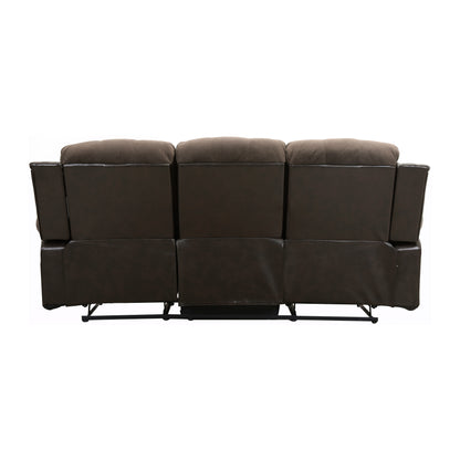 Homelegance Cranley Double Reclining Sectional Sofa in Chocolate Textured Plush 9700FCP-3