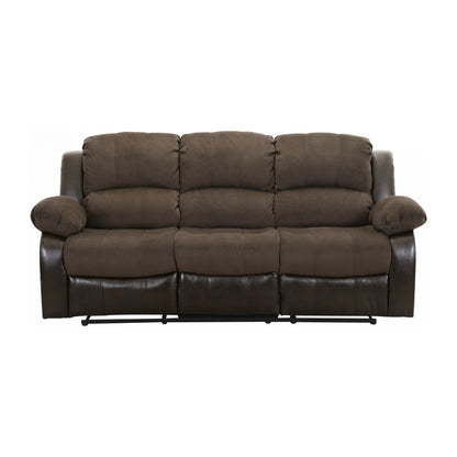 Homelegance Cranley Double Reclining Sectional Sofa in Chocolate Textured Plush 9700FCP-3