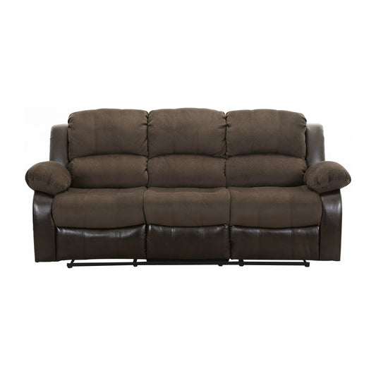 Homelegance Cranley Double Reclining Sectional Sofa in Chocolate Textured Plush 9700FCP-3