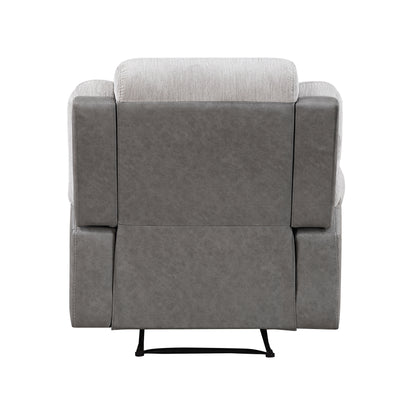 Homelegance Reclining Chair in Gray Fabric with Plush Comfort 9703GY-1