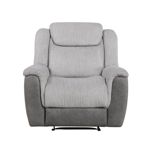 Homelegance Reclining Chair in Gray Fabric with Plush Comfort 9703GY-1