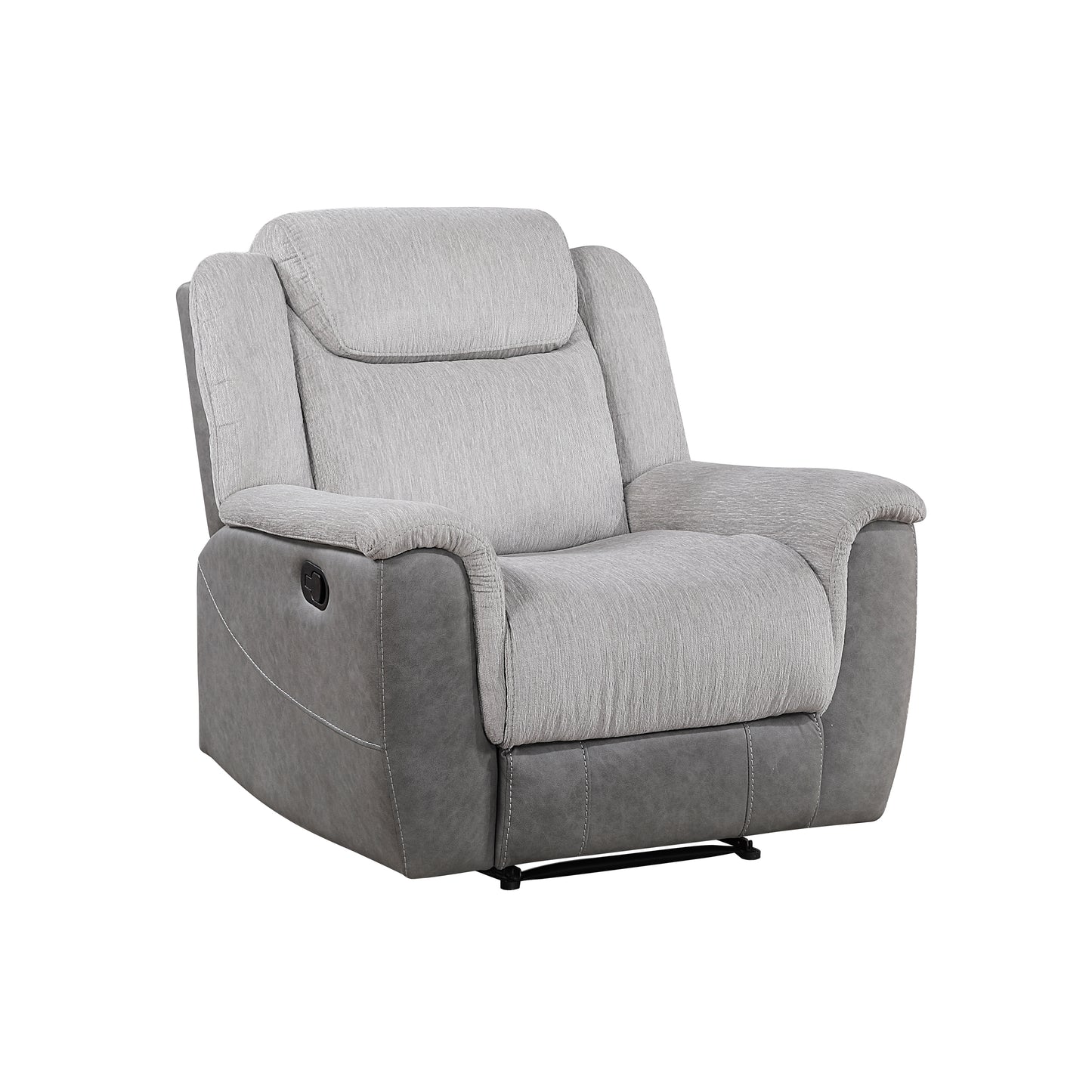 Homelegance Reclining Chair in Gray Fabric with Plush Comfort 9703GY-1