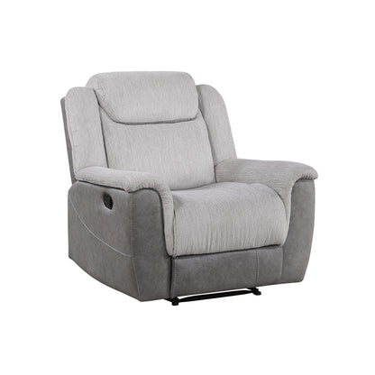 Homelegance Reclining Chair in Gray Fabric with Plush Comfort 9703GY-1