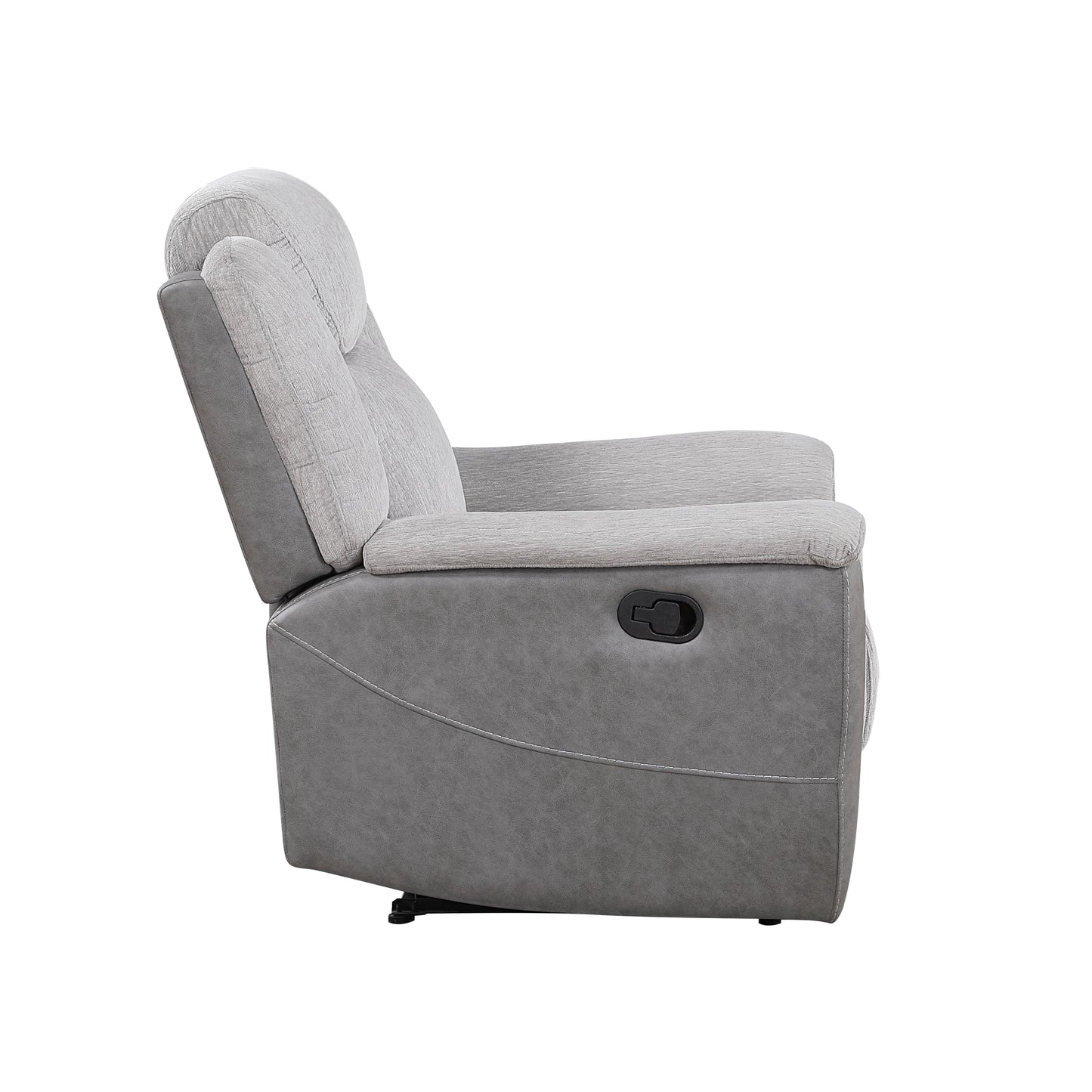 Homelegance Reclining Chair in Gray Fabric with Plush Comfort 9703GY-1