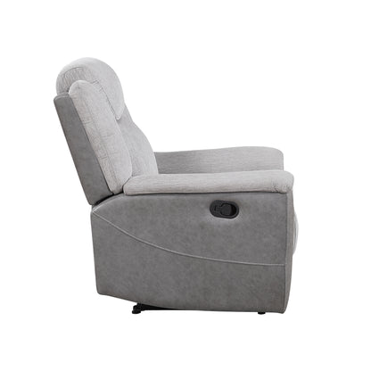 Homelegance Reclining Chair in Gray Fabric with Plush Comfort 9703GY-1