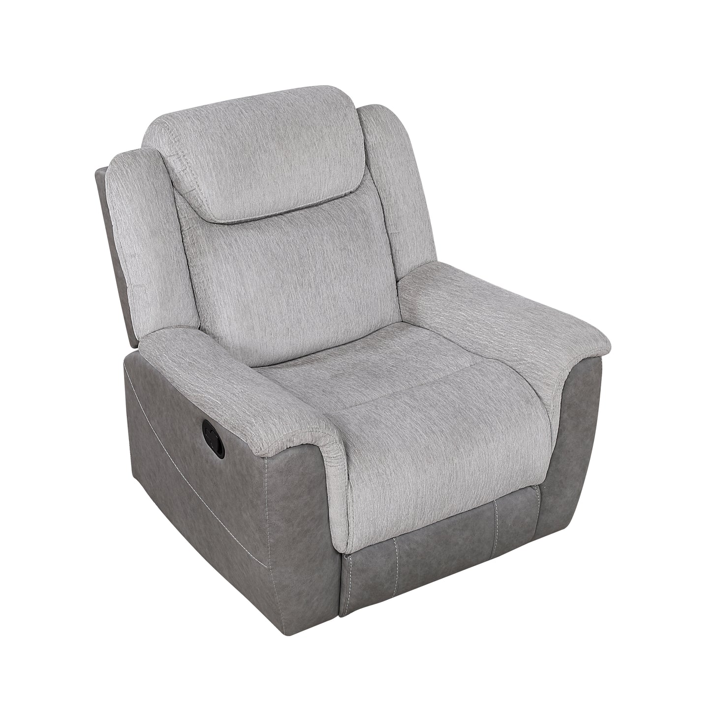 Homelegance Reclining Chair in Gray Fabric with Plush Comfort 9703GY-1