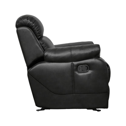 Homelegance Marille Glider Recliner Chair in Black Faux Leather 9724BLK-1