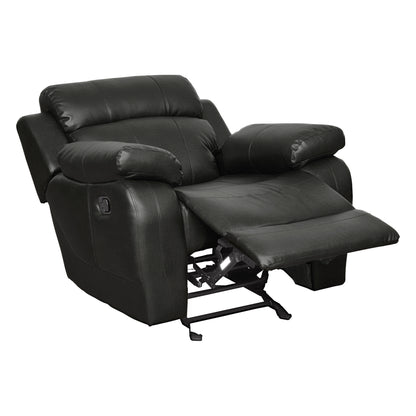 Homelegance Marille Glider Recliner Chair in Black Faux Leather 9724BLK-1