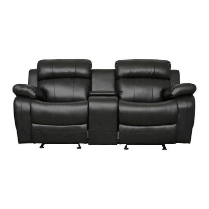 Homelegance Marille Loveseat Glider Reclining in Black 9724BLK-2