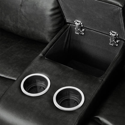 Homelegance Marille Loveseat Glider Reclining in Black 9724BLK-2