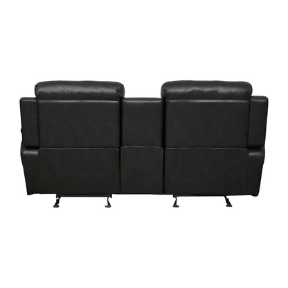 Homelegance Marille Loveseat Glider Reclining in Black 9724BLK-2