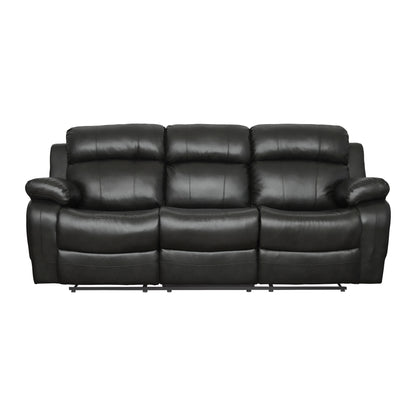 Homelegance Marille Black Faux Leather Double Reclining Sectional Sofa 9724BLK-3