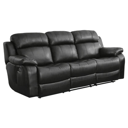 Homelegance Marille Black Faux Leather Double Reclining Sectional Sofa 9724BLK-3