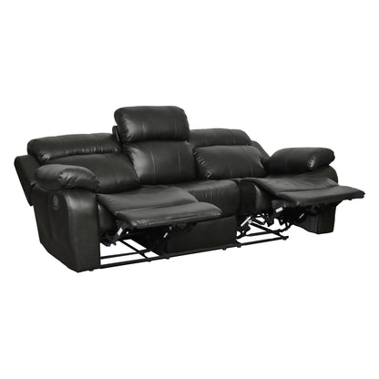 Homelegance Marille Black Faux Leather Double Reclining Sectional Sofa 9724BLK-3