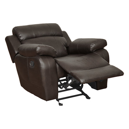 Homelegance Marille Glider Recliner Chair in Brown Faux Leather 9724BRW-1